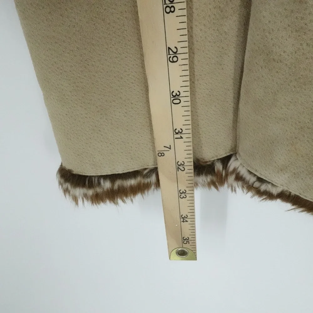 Wilsons Leather Womens Large Penny‎ Lane Faux Shearling Trim Suede Coat